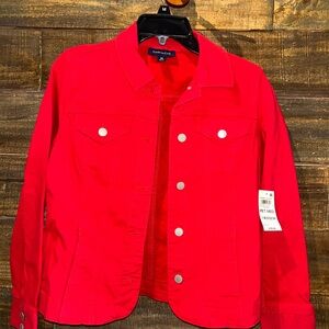 Charter Club Red Lightweight Shirt Jacket Casual Style